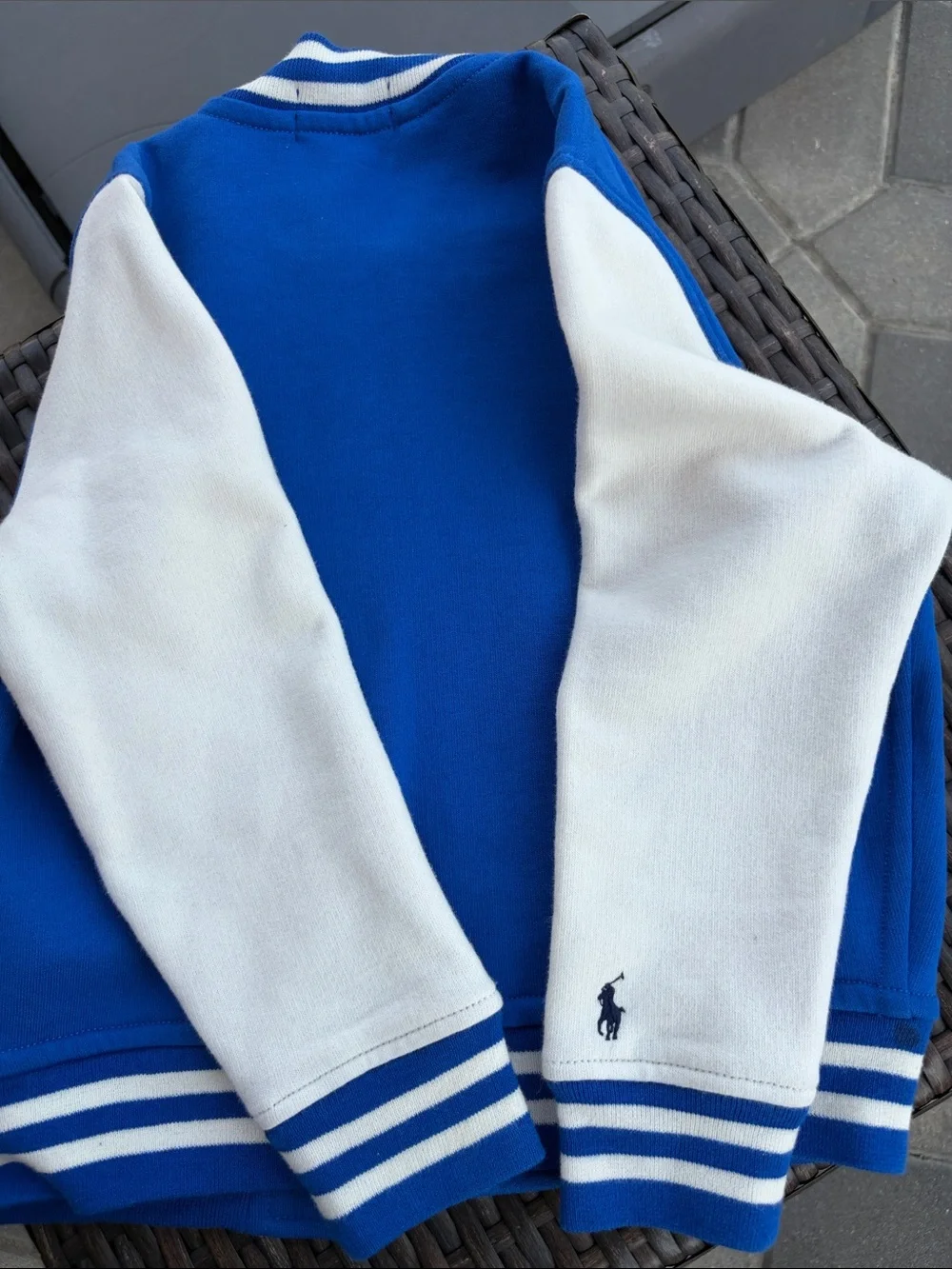Polo by Ralph Lauren Royal Blue and White Kids Varsity Jacket